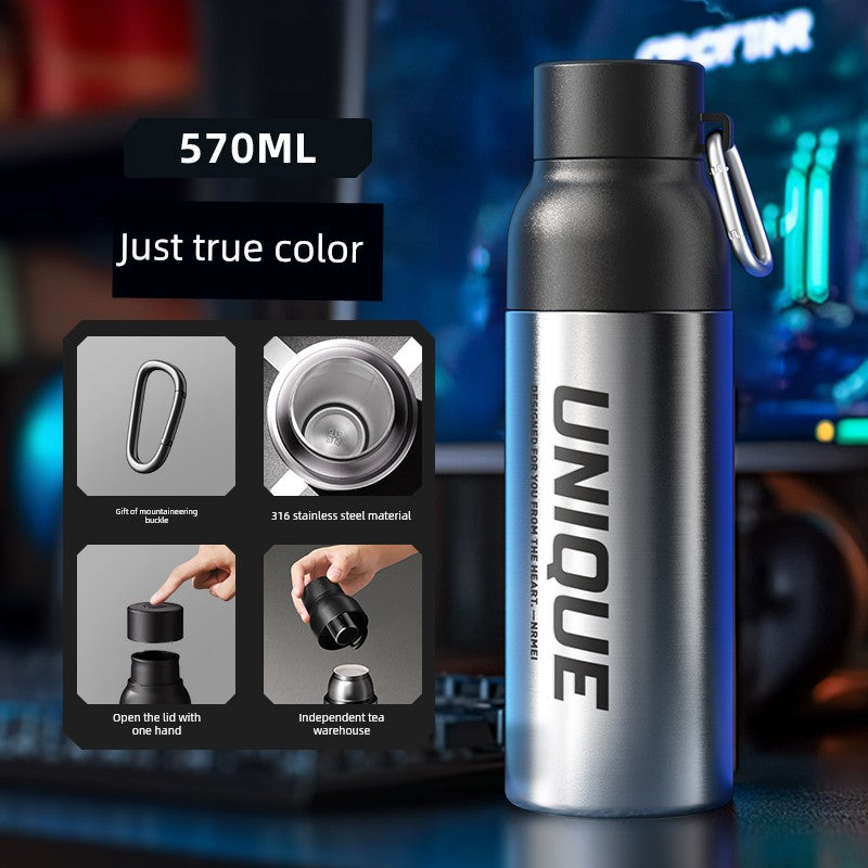 Vacuum Cup 2024 New Arrival Tea Water Separation Good-looking Tea Cup Men's Outdoor Tea Portable Quickly Open Stainless Steel Water Cup