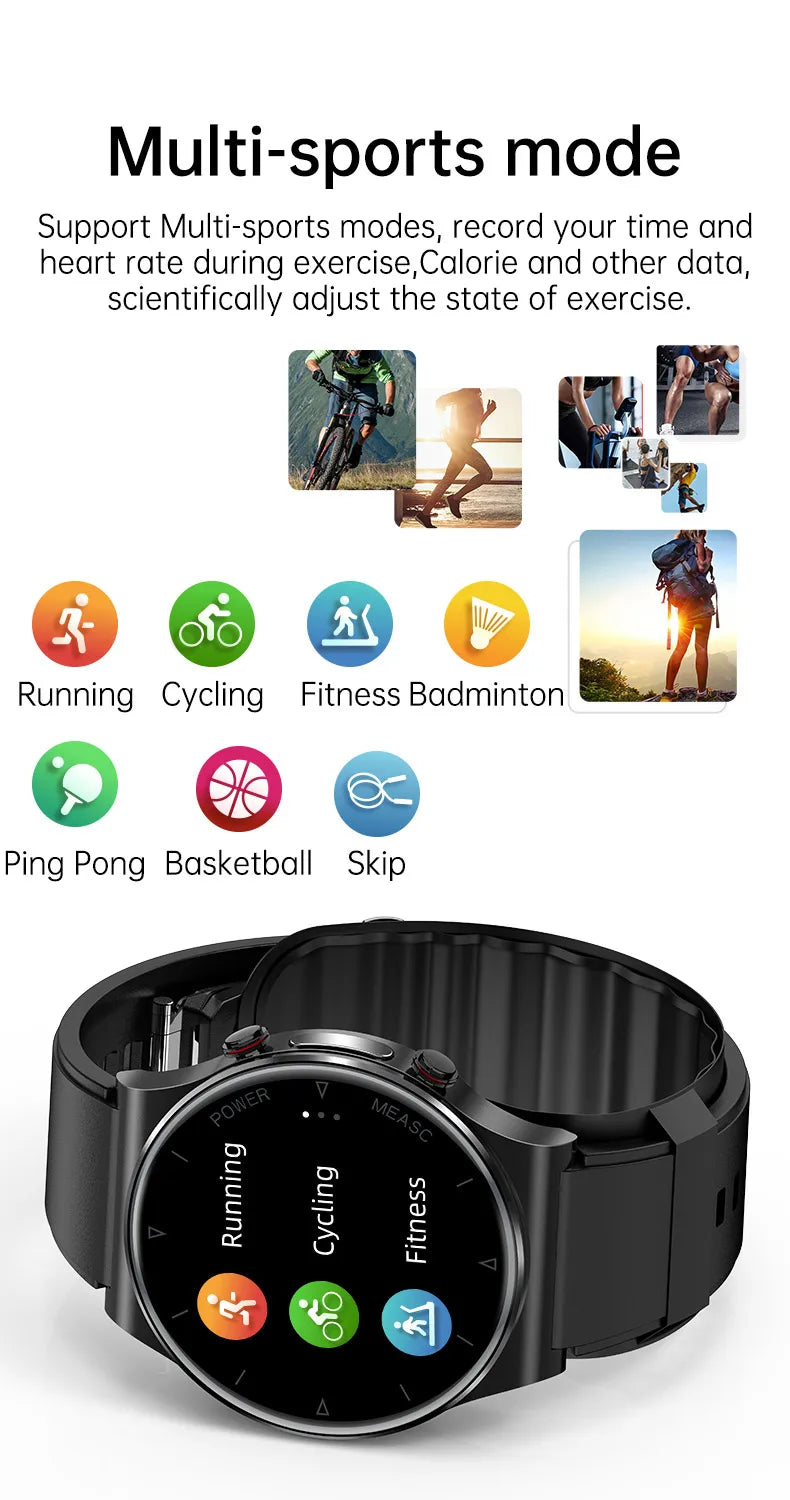 P70 Smart Watch Air Pressure Pump Blood Pressure Medical Grade ECG+PPG Heart Rate Blood Pressure Measurement Elder Health Watch