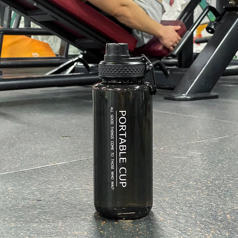 1000ml Sports Water Bottle Portable Leakproof Large Capacity Travel Kettle Lightweight Plastic Water Jugs Creative Space Cup