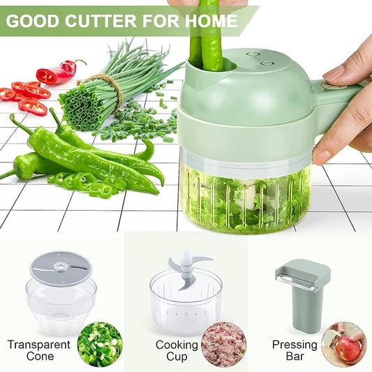 Portable Multifuction Electric Vegetable Chopper Rechargeable Handheld Cordless Food Processor for Meat Garlic Pepper Onion