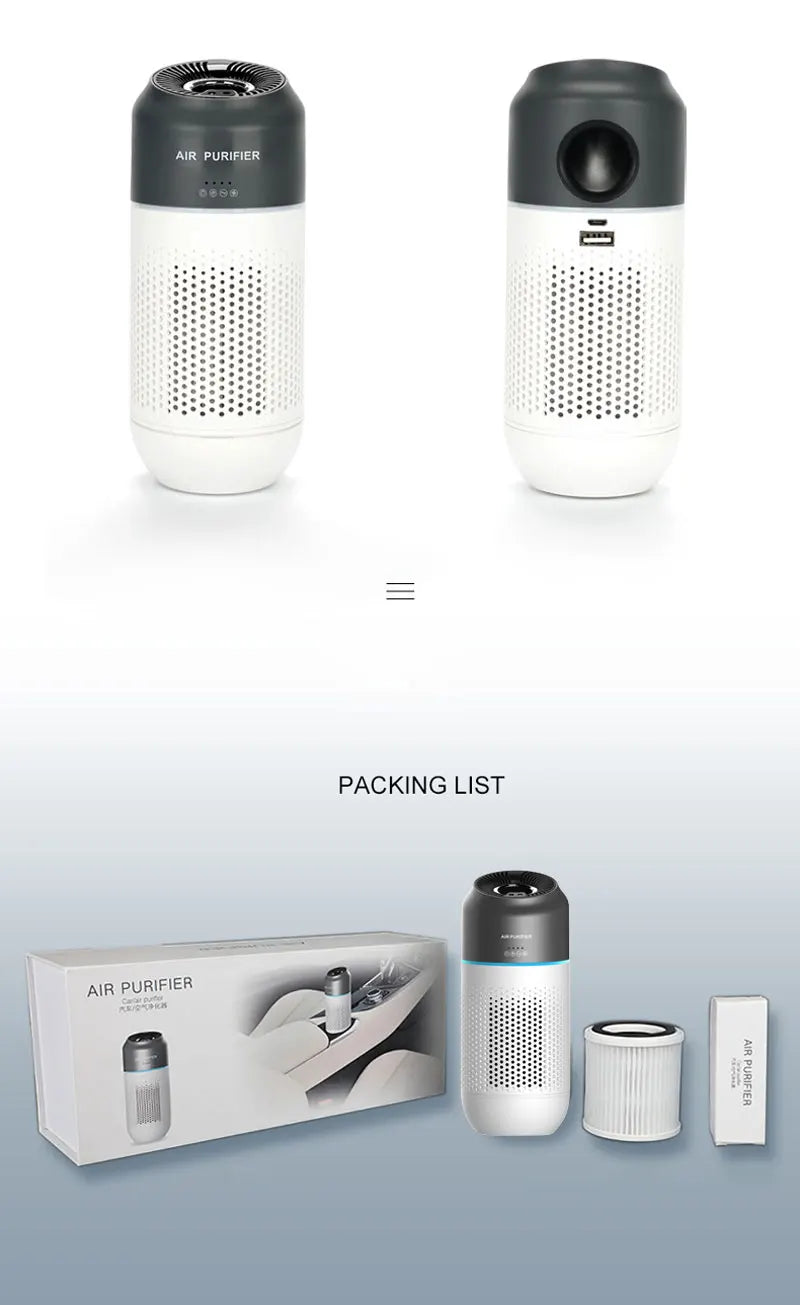 Car Air Purifier HEPA Filter Portable Intelligent Gesture Sensing Mini Air Purifier Automotive Supplies PM2.5 Smell Odor Removal