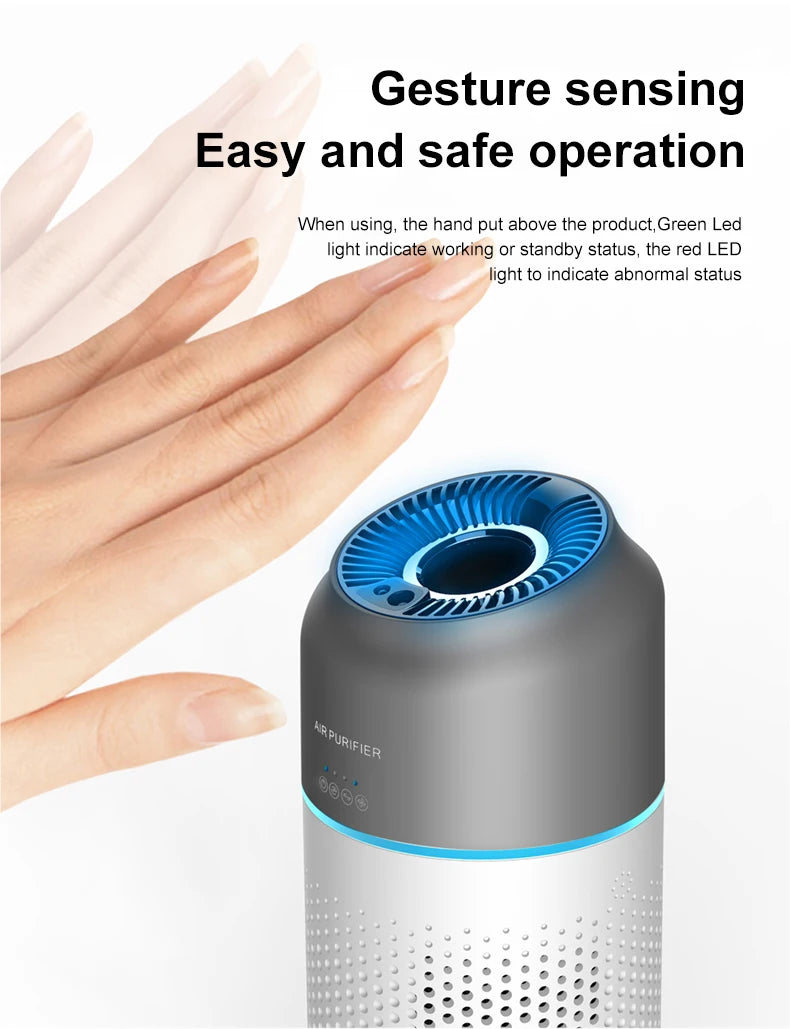 New CP01 Car Air Purifier Portable Intelligent Gesture Sensing Mini Air Purifier Automotive Supplies Odor Removal