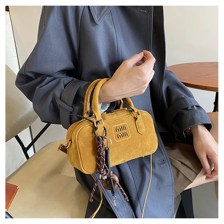 2025 New Fashionable dull Polish bag portable women's full retro crossbody bag shoulder bag popular