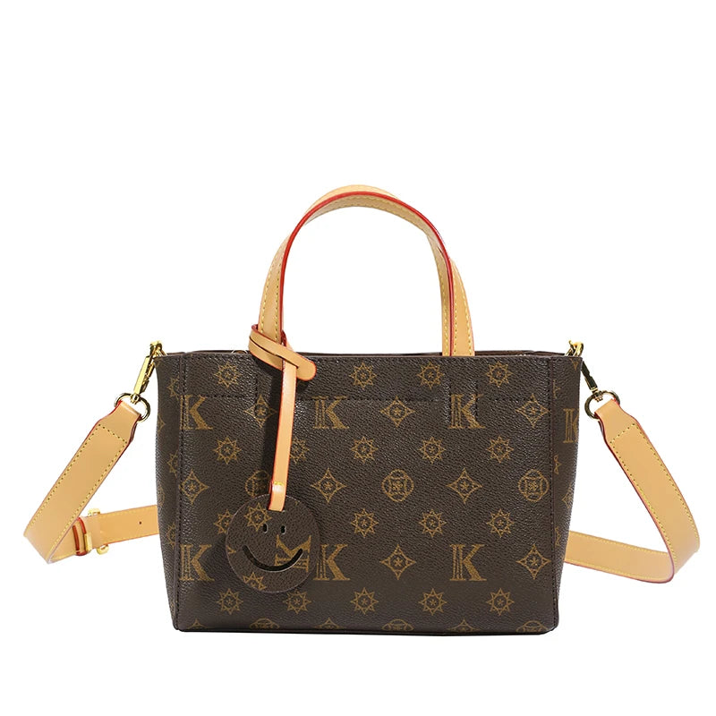 Classic Leather Tote Bag For Ladies, Shoulder Strap And Spacious, Elegant Popular Handbag By Luxury Brand For Women