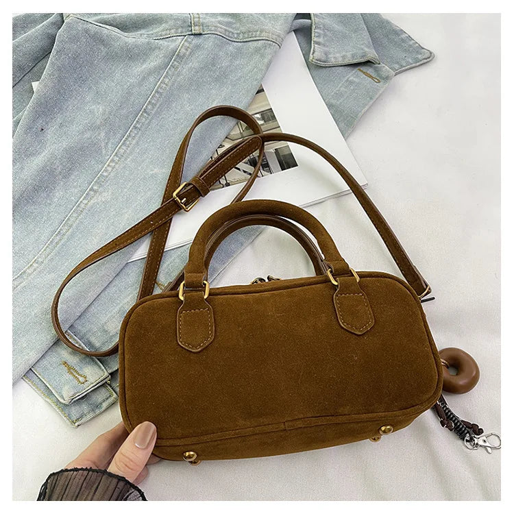2025 New Fashionable dull Polish bag portable women's full retro crossbody bag shoulder bag popular