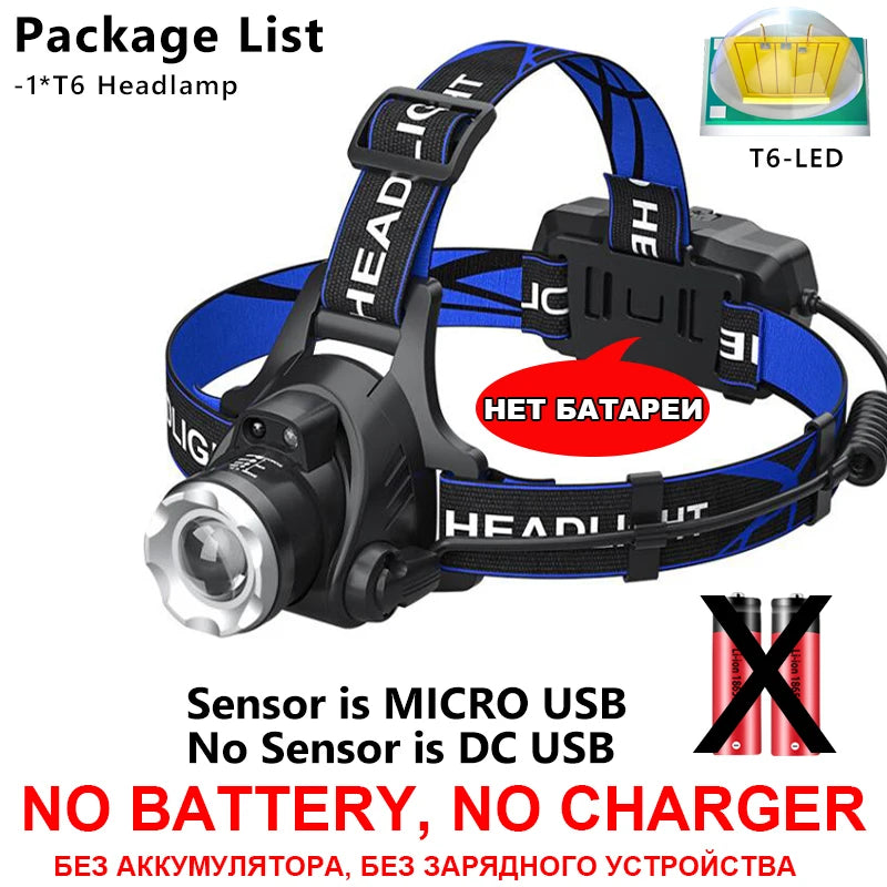 XHP90.2 Super Powerful Headlamp Rechargeable Head Flashlight High Power Head Lamp 1000Meters Headlight 2*18650 Fishing Lantern
