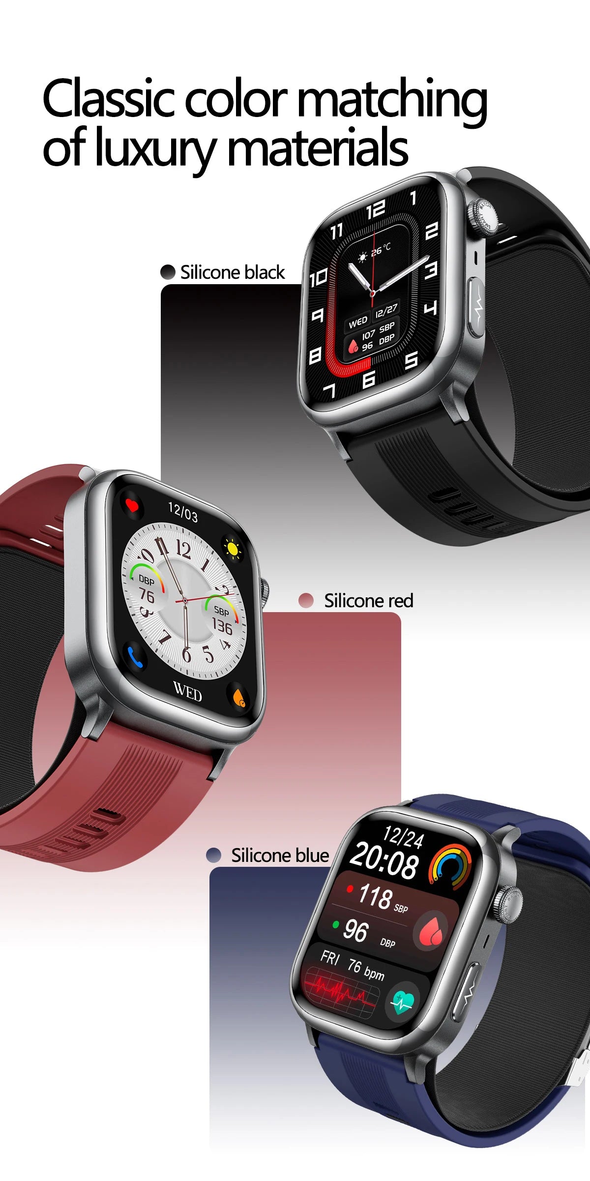 2025 New High-end Air Pump Lipid Smart Watch Men ECG+PPG Precise Blood Pressure Heart Rate BT Call NFC Health Watches