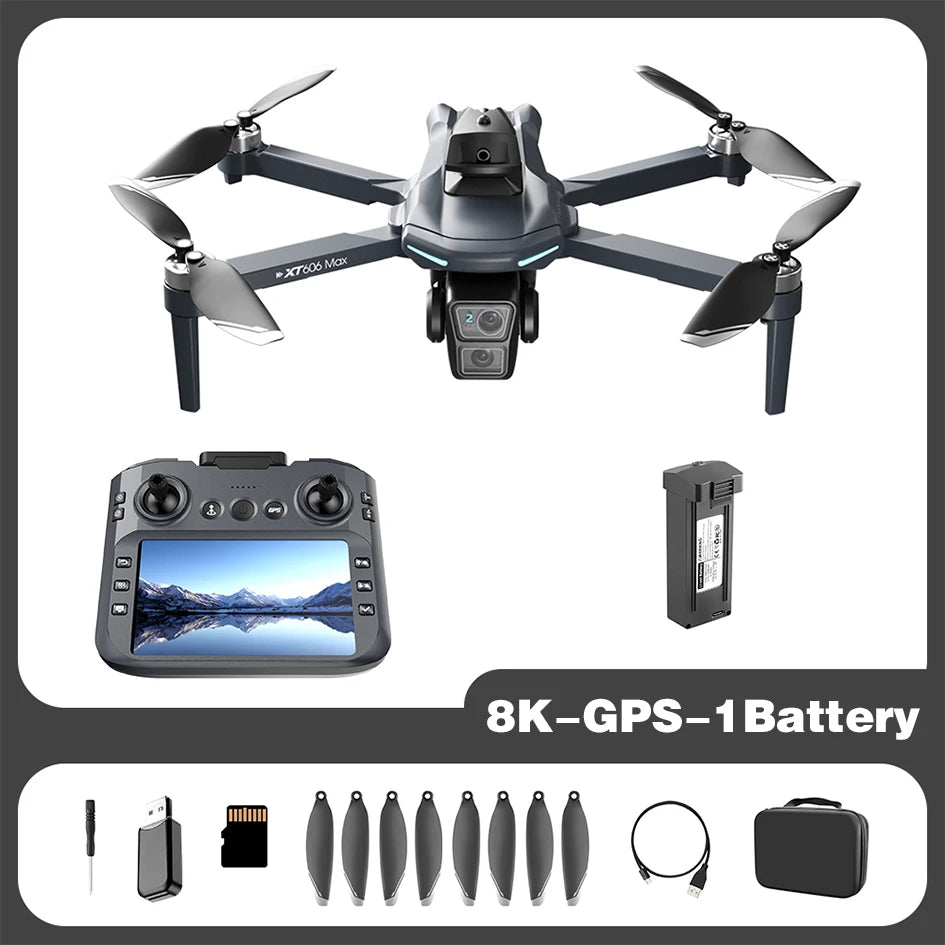 XIAOMI NEW XT606 GPS Drone 8K HD Professional dual camera 5G WIFI FPV Obstacle Avoidance Brushless RC Quadcopter Drone toy MIJIA