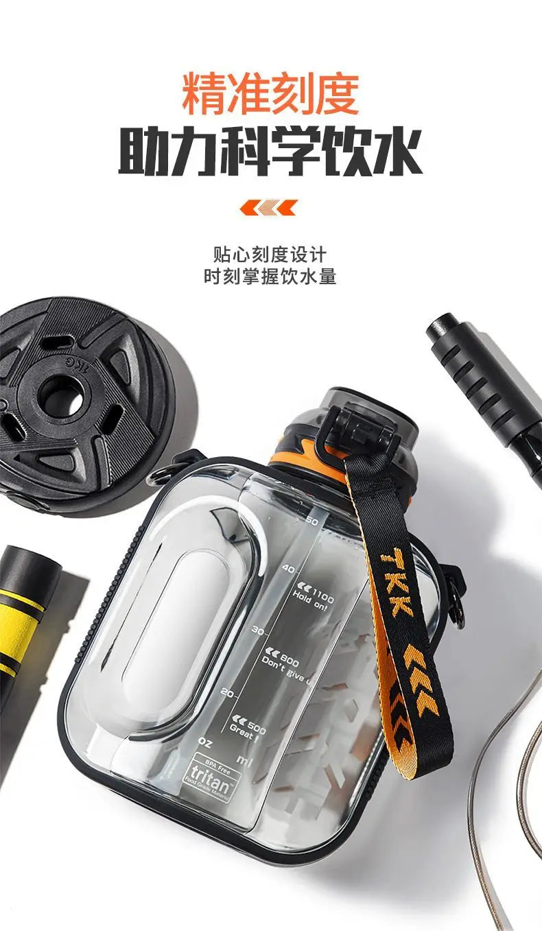 Big Capacity Sports Bottle New Tritan Water Kettle Drink Bottles Outdoor Fitness Space Cup GYM Kettle BPA FREE 1L/1.6L/2L
