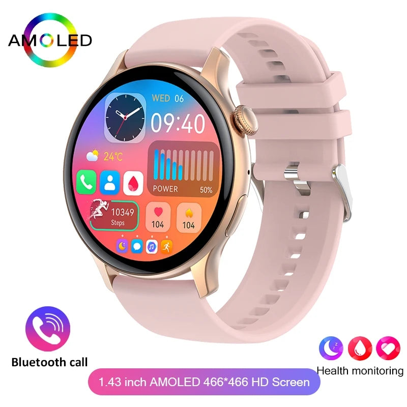 2024 True AMOLED Smart Watch Ladies Screen always Show Time 466*466 HD Health Tracker Voice Calling Smartwatch Women For Xiaomi