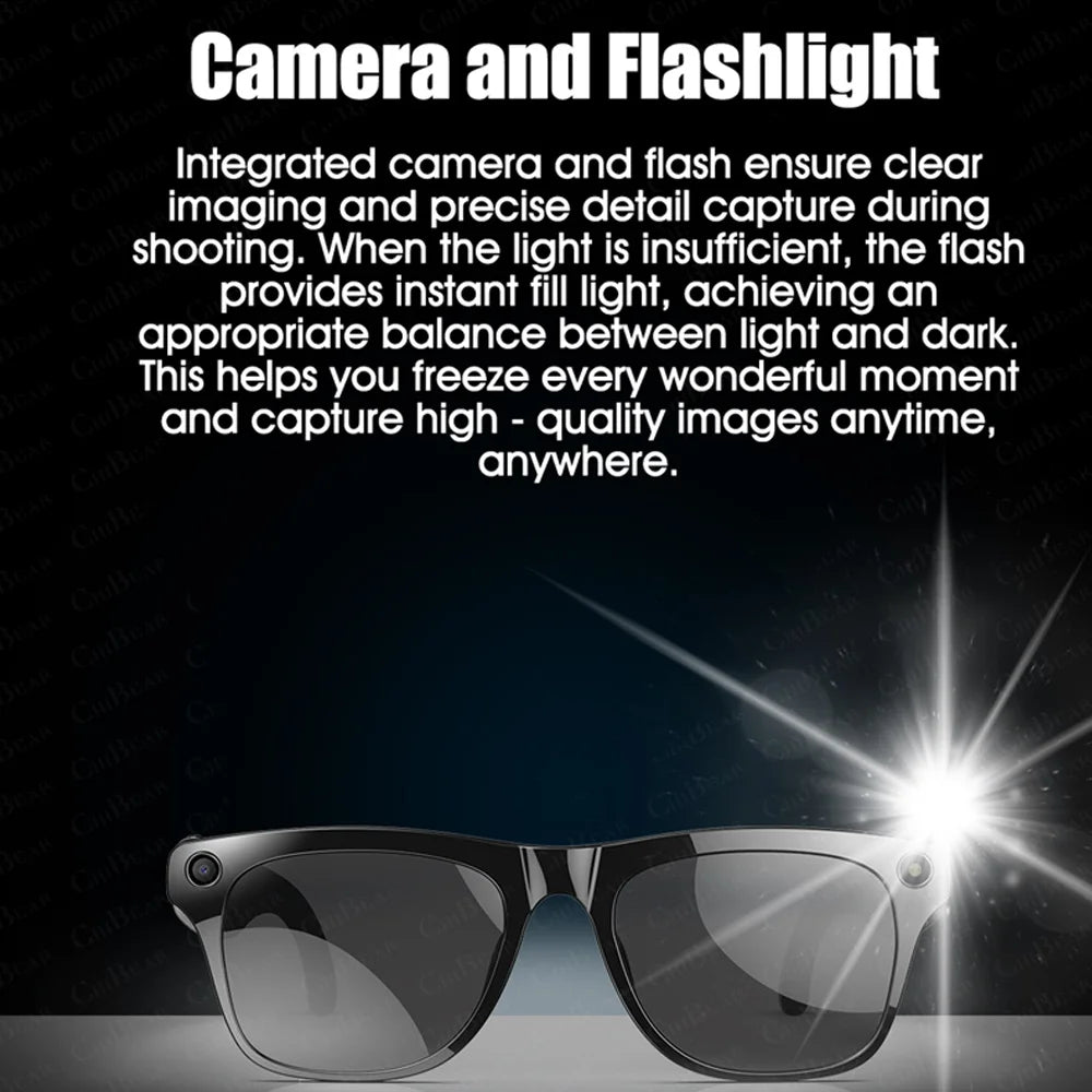2025 Classic AI Smart Glasses 100MP Camera Waterproof Bluetooth Call Playing Music Sports Glasses Identify Pictures Use ChatGPT