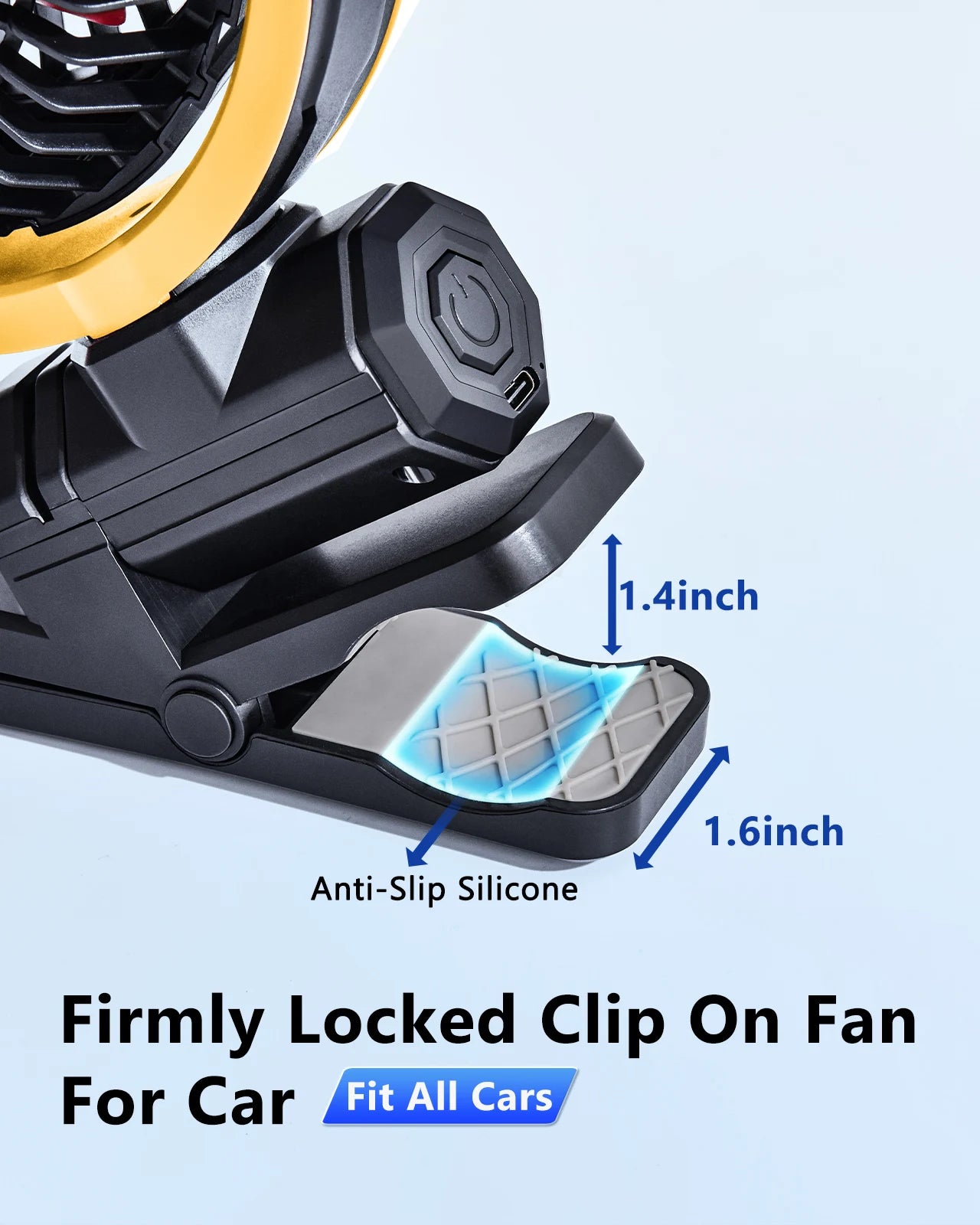 Eary Portable Car Clip On Fan Battery Operated 3 Speed Wind 900 Rotate Quiet Small Air Cooling Fan For Desk Camping Stroller Fan