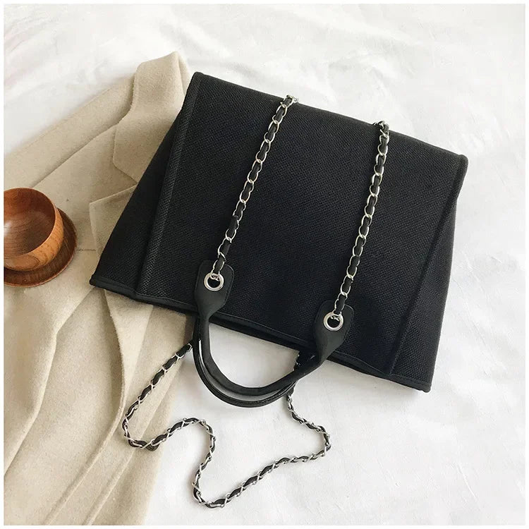 Fashion Make Up Designer Big Women's New Korean Fashion Casual Large Capacity Shoulder Crossbody Chain Tote Bag
