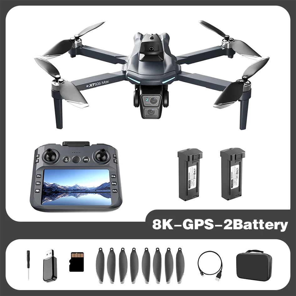 XIAOMI NEW XT606 GPS Drone 8K HD Professional dual camera 5G WIFI FPV Obstacle Avoidance Brushless RC Quadcopter Drone toy MIJIA