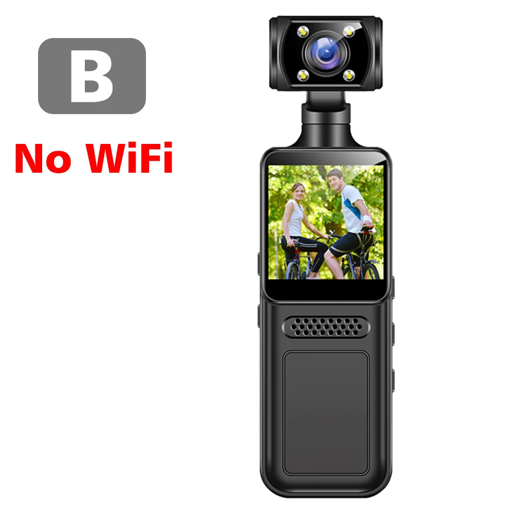 128GB 4K Ultra HD Action Mini Camera 180 Rotatable Vlog Wifi Sports Cam Waterproof Case Helmet Travel Bicycle Driver Recorder
