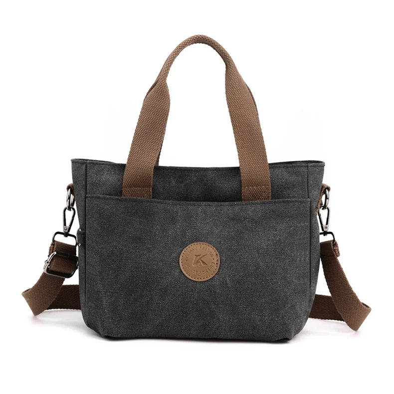 2025 NEW Top-Handle Bag For Women Shoulder CrossBody Bag Vintage Canvas Ladies Tote Messenger Bag Small Female Travel Handbag