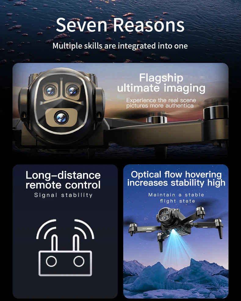 New H21/H20 Drone 8K HD Professional 90° ESC Camera Brushless Motor Optical Flow Hovers Quadcopter Drones