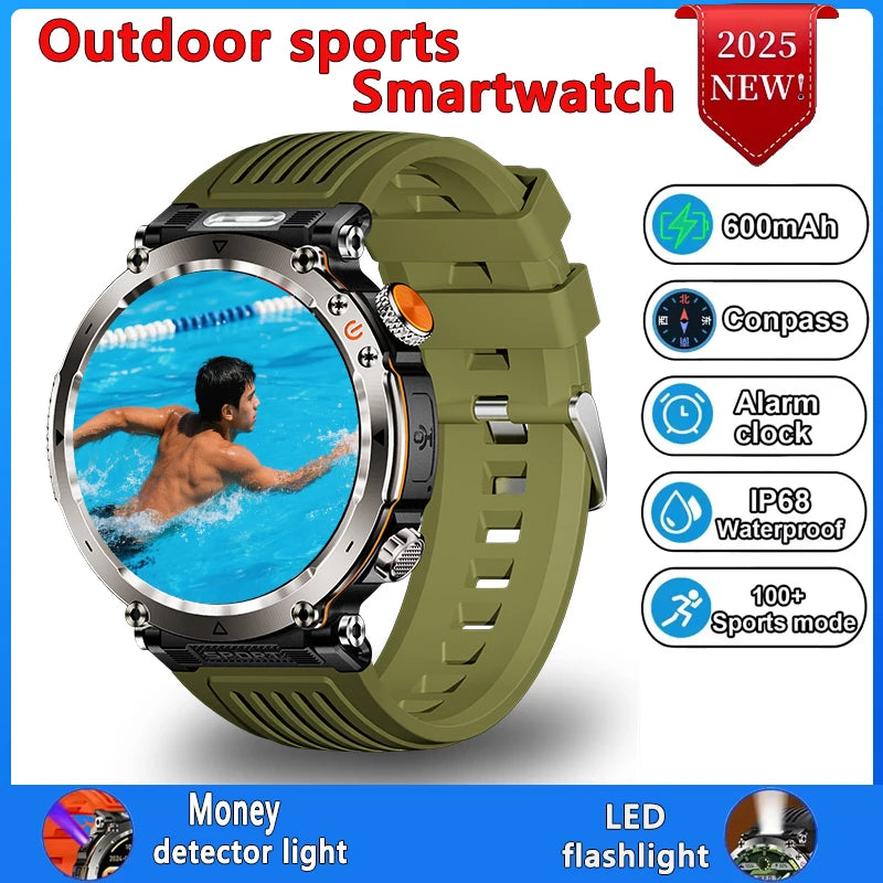 Smart Watch HT30 Bluetooth Call Men Outdoor Sports Fitness Compass Heart Rate Health Monitoring 600mAh Large Battery Smartwatch