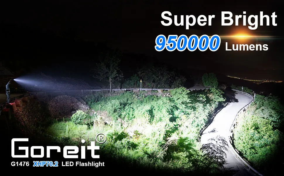 Flashlight High Lumens Rechargeable, 950000 Lumen Led Flashlights XHP70.2 USB,Handheld Super Bright Flash Light Battery Powered