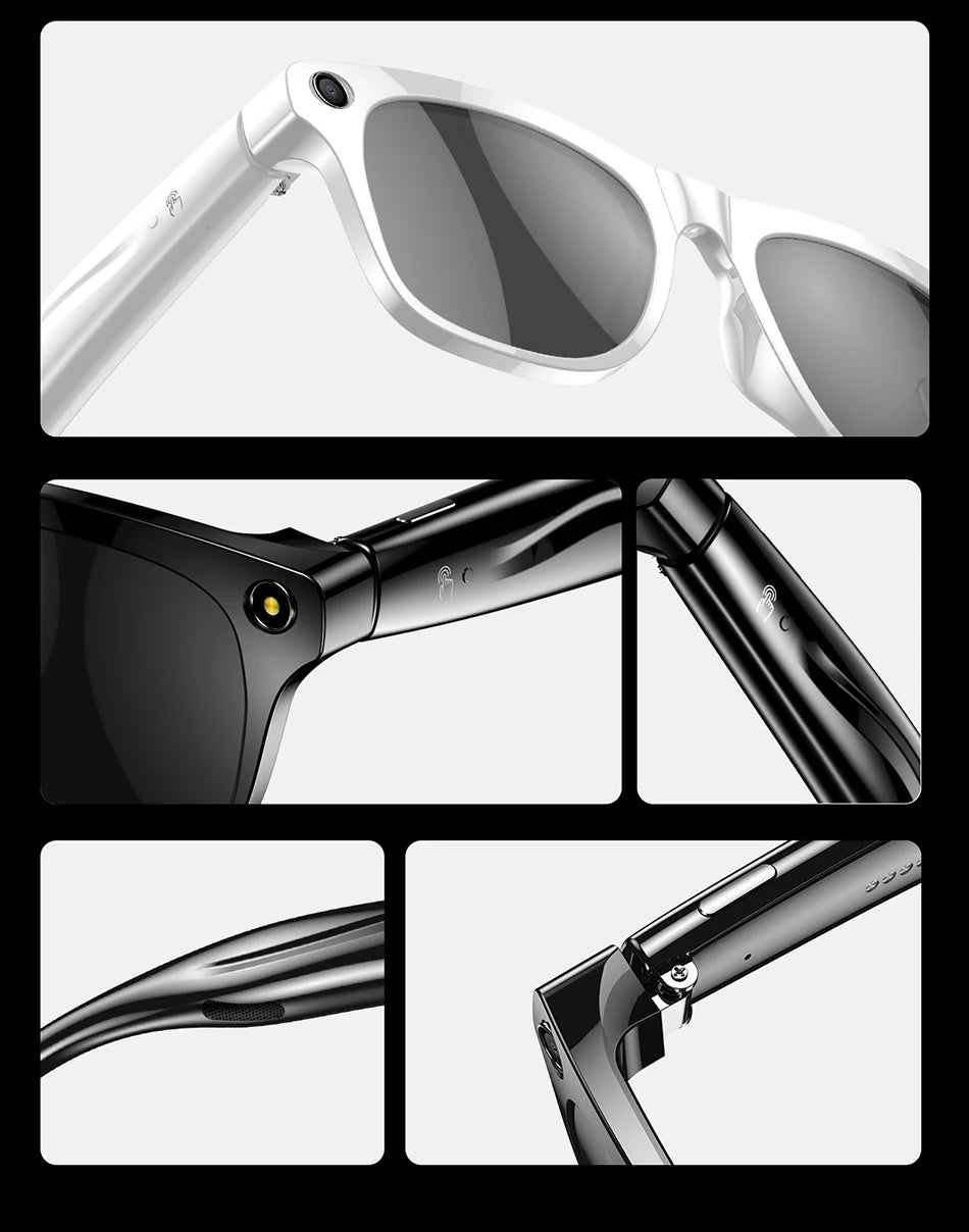 2025 Classic AI Smart Glasses 100MP Camera Waterproof Bluetooth Call Playing Music Sports Glasses Identify Pictures Use ChatGPT