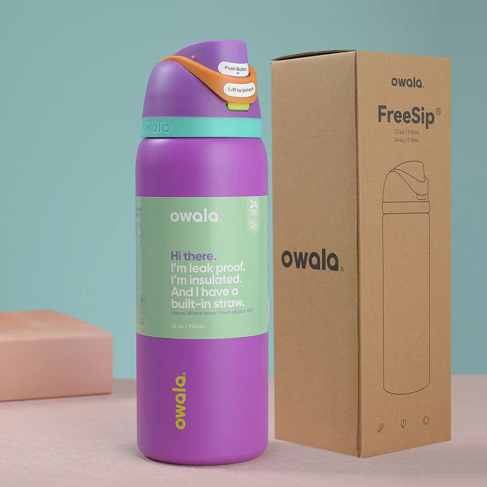NEW Original Owala Insulated Stainless Steel Water Bottle with Straw, BPA-Free Sports Water Bottle
