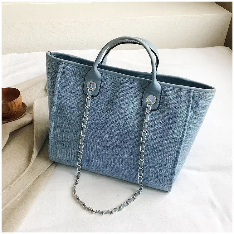 Fashion Make Up Designer Big Women's New Korean Fashion Casual Large Capacity Shoulder Crossbody Chain Tote Bag