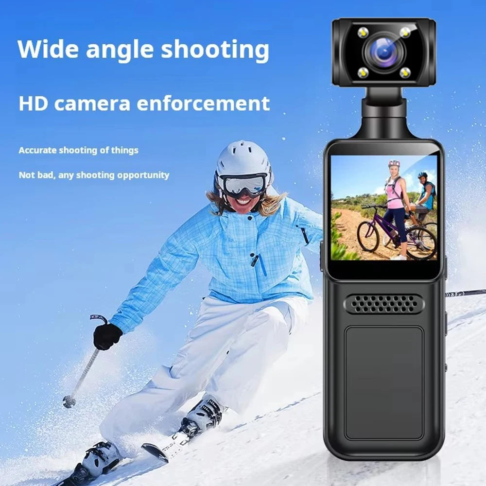 128GB 4K Ultra HD Action Mini Camera 180 Rotatable Vlog Wifi Sports Cam Waterproof Case Helmet Travel Bicycle Driver Recorder