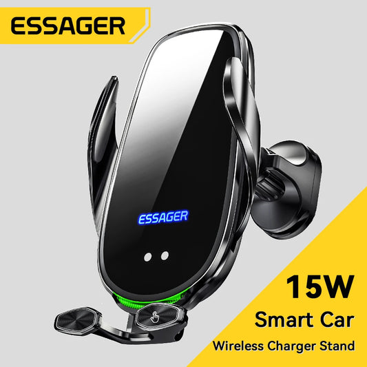 Essager Qi 15W Wireless Charger Car Phone Holder In Car Air Vent Mount For iPhone 14 13 12 X Pro Max Fast Charging