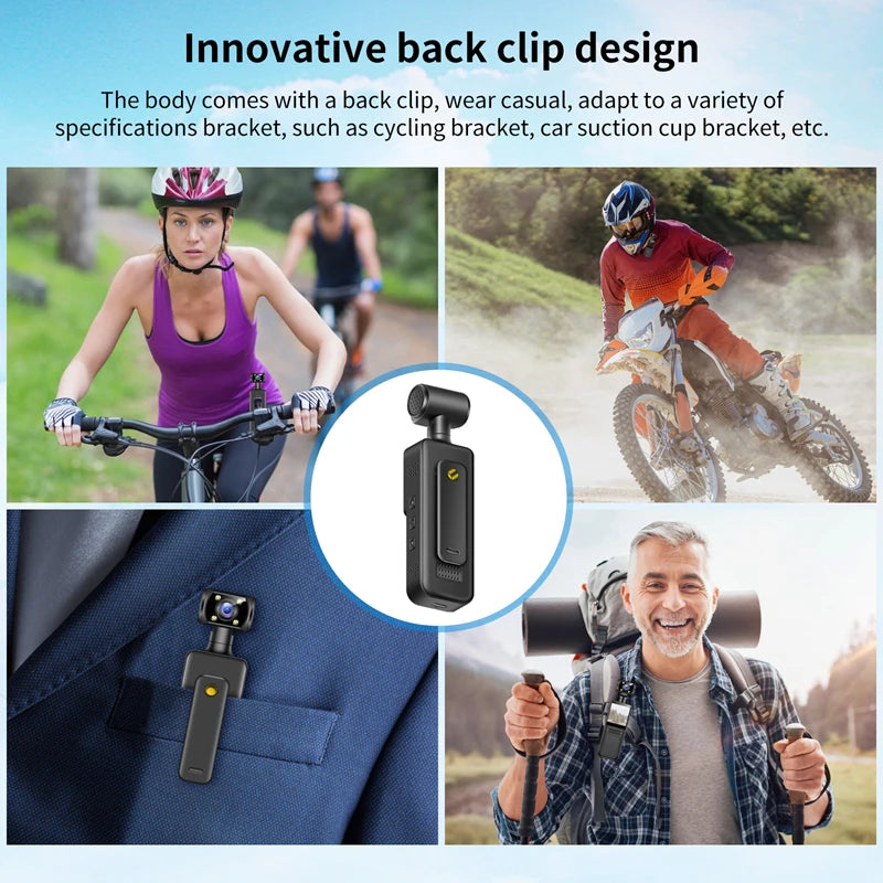 Xiaomi Handheld Pocket Camera 4K HD Camera 180° Rotating Convenient Back Clip Sports Camera Handheld Video Cycling Recorder