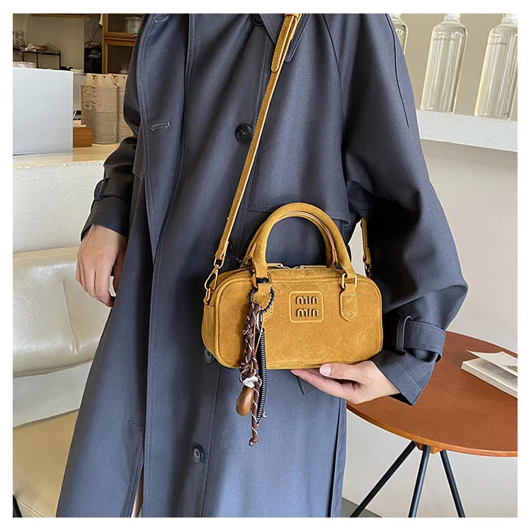 2025 New Fashionable dull Polish bag portable women's full retro crossbody bag shoulder bag popular