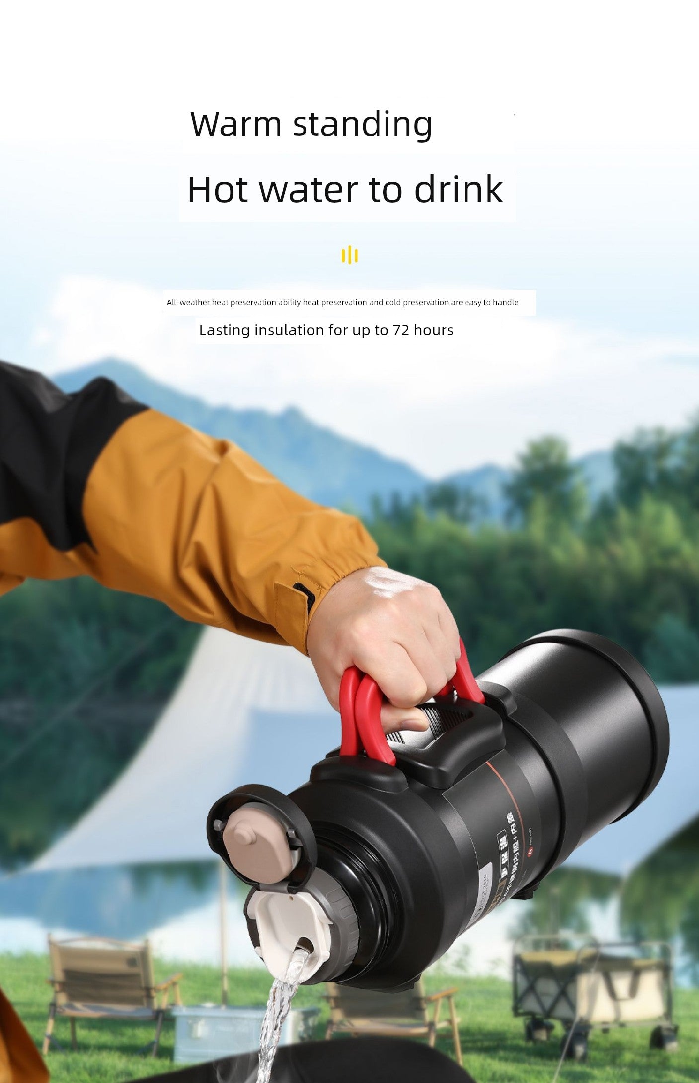 2024 Thermal Pot Large Capacity Men Outdoor Thermal Cold Preservation Dual Use Water Cup
