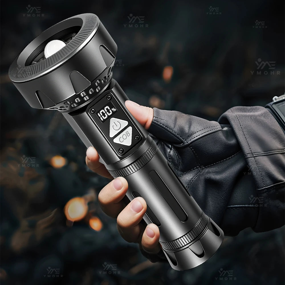 High Power LED Flashlights Built-in battery USB Rechargeable Strong Hand Light Multifunctional Torch Lamp For Emergency Camping
