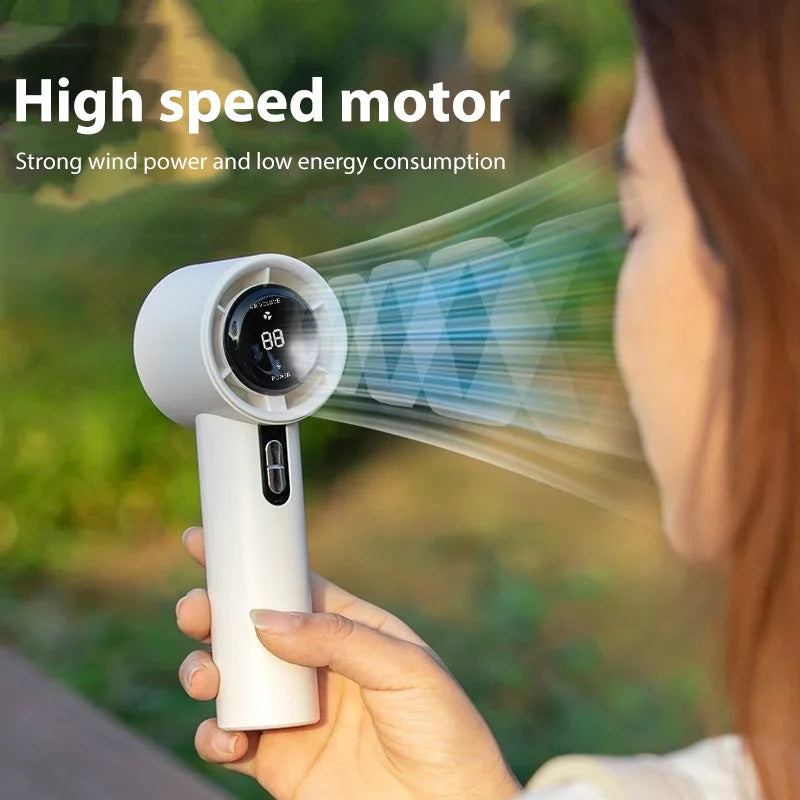 Handheld Fan Mini Cooling fan Rechargeable 100-level High Speed Turbo Fan Outdoor Camping Travel Portable Hand Electric fan