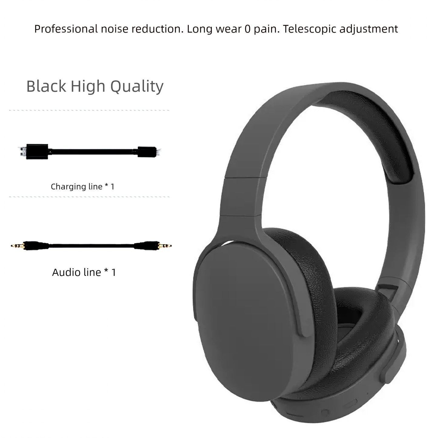2025 Hot-Selling Headset Wireless Bluetooth Headset Foldable Dry-Reducing Low-Stress Full Ear Bag