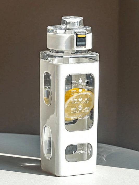 1 piece white 700ml Sports water bottle, Portable sippy cup. Suitable for outdoor, Sports, Cycling and carrying!