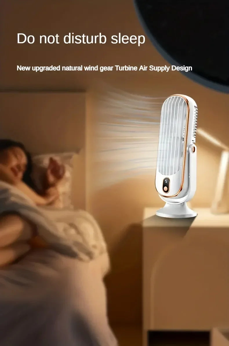 Rechargeable Desk Fan,Portable Bladeless Fan Small Personal Cooling Fan Quiet Table Fan for Home, Office, Bedroom
