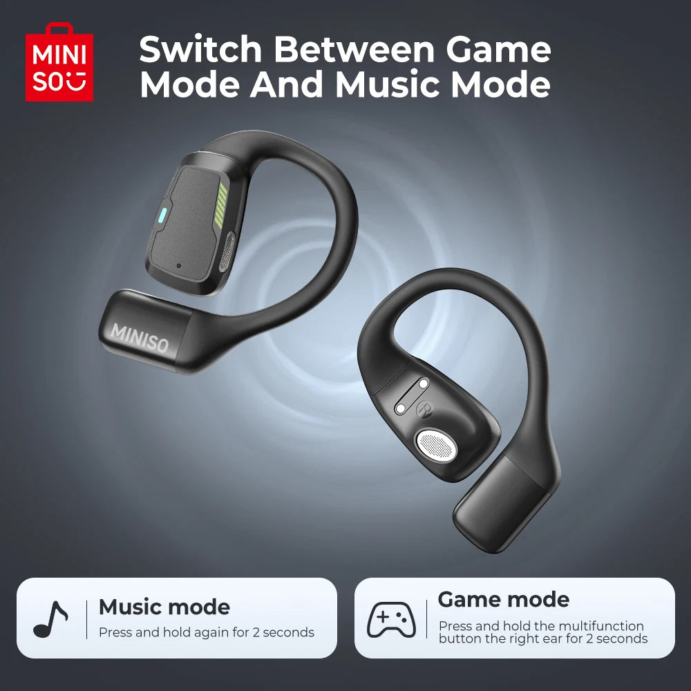 MINISO M98 True Wireless Open Ear Earbuds Bluetooth 5.4ears,13mm Dynamic Driver OWS Ears heads Gaming Headset Super Long Endure
