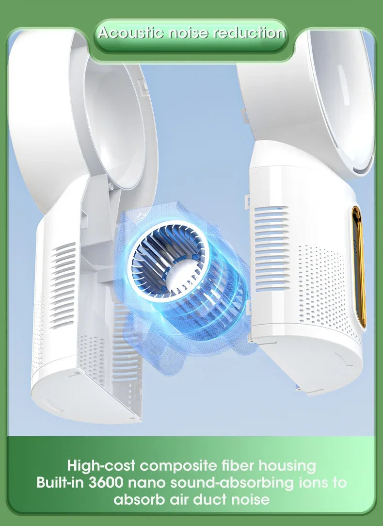 Electric Rechargeable Fan Bladeless Floor Standing Fan Cooling Child Safety Tower 3000mAh Fan Household Air Cooler 5 Gears