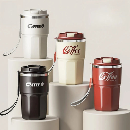 400ml 304 Stainless Steel Coffee Mug with Lid Milk Cup Double-Walled BPA-Free Spill-Proof for Hot Cold Drinks Drinkware Gift