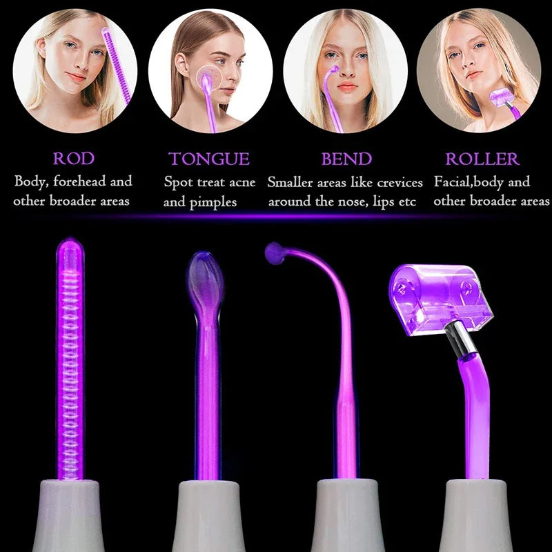 Portable High Frequency Facial Machine Wand Handheld Electric Face Skin Beauty Tools Acne Treatment Device