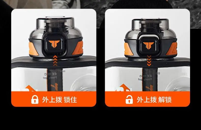 Big Capacity Sports Bottle New Tritan Water Kettle Drink Bottles Outdoor Fitness Space Cup GYM Kettle BPA FREE 1L/1.6L/2L