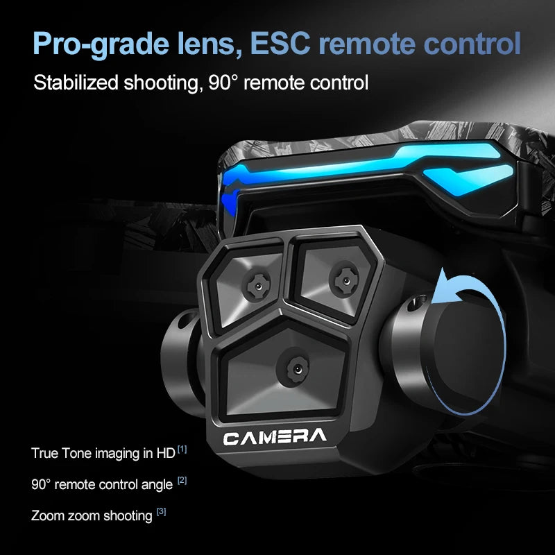 New D13 RC Drone 4K Professional HD Triple Camera 5G WIFI FPV Dron 360° Obstacle Avoidance Brushless Large Screen Quadcopter