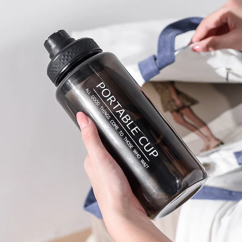 1000ml Sports Water Bottle Portable Leakproof Large Capacity Travel Kettle Lightweight Plastic Water Jugs Creative Space Cup