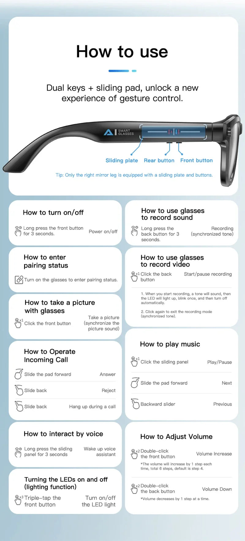 Xiaomi GS380 Smart Glasses With Camera 200W Pixels Auto Colour Change Lens Bluetooth Glasses Listen to music Shooting Sunglasses