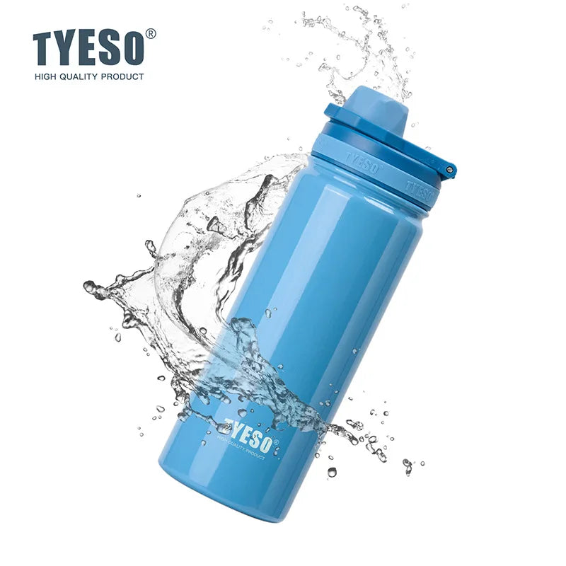 Tyeso Thermos Bottle Car Insulated Flask Water Tumbler for Outdoor Sports Travel Vacuum Flasks Stainless Steel Thermal Cup