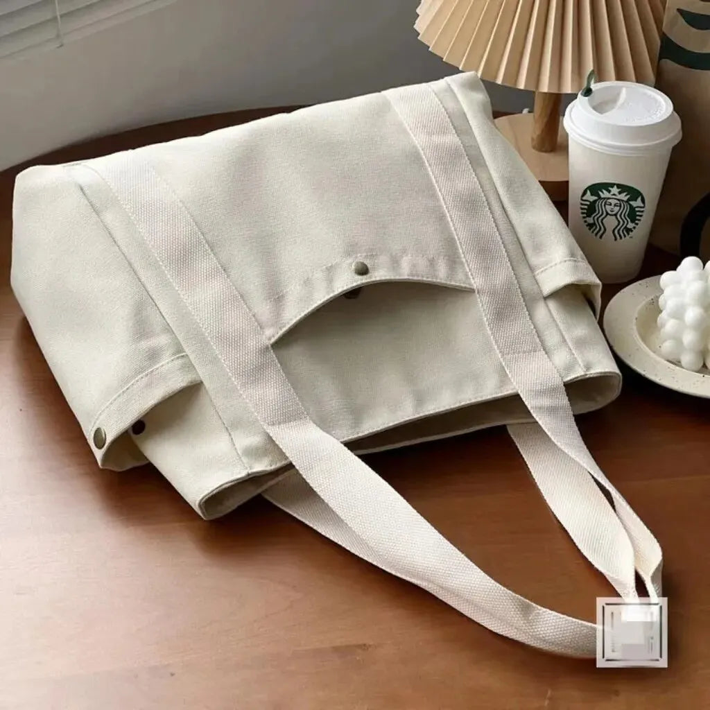 Large Capacity Tote Canvas Bag for Work Outgoing High Appearance Commuting Versatile Art Student Clothing Book Shoulder Bag.