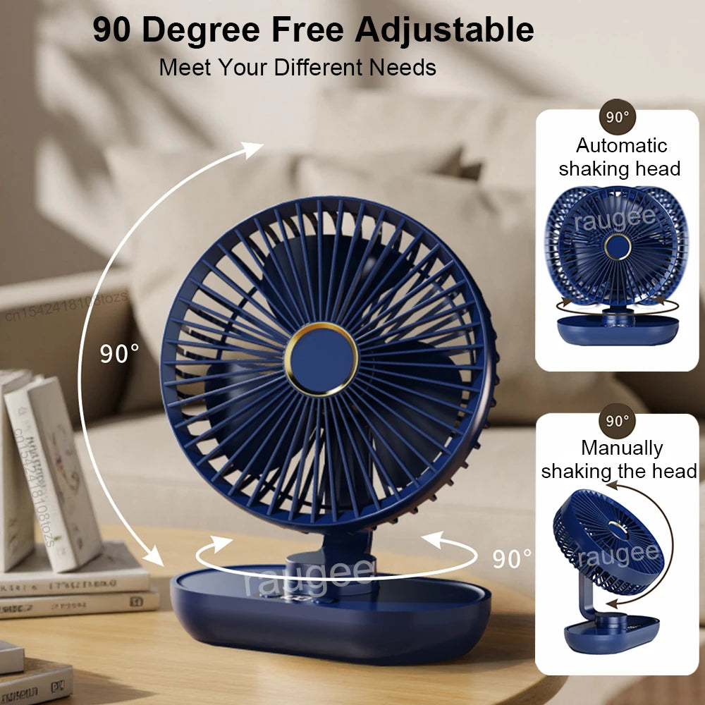 Rechargeable Fans Portable Desktop Fan Home Office Dormitory USB Mini Small Electric Fan Air Circulators High Wind Table Fan