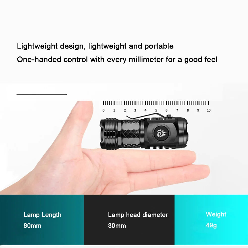 High Power LED Flashlight Torch 20W Ultra Powerful LED Flashlight USB Rechargeable LED Tactical Flashlights for Hiking Exploring