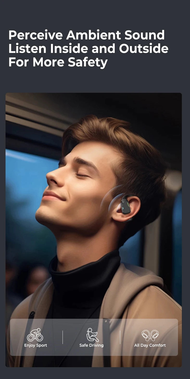 MINISO M98 True Wireless Open Ear Earbuds Bluetooth 5.4ears,13mm Dynamic Driver OWS Ears heads Gaming Headset Super Long Endure