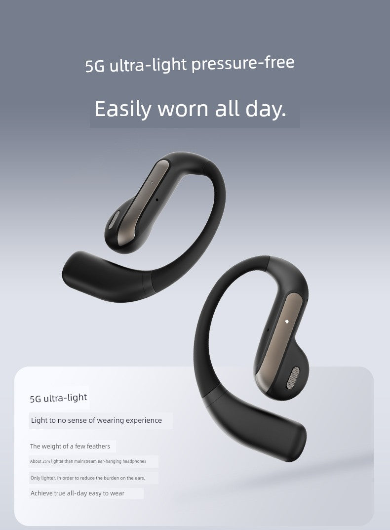 2025 New Arrival Half in-Ear Wireless Bluetooth Headset Ultra-Long Life Battery Non in-Ear Noise Reduction Sports Running for a Long Time without Pain